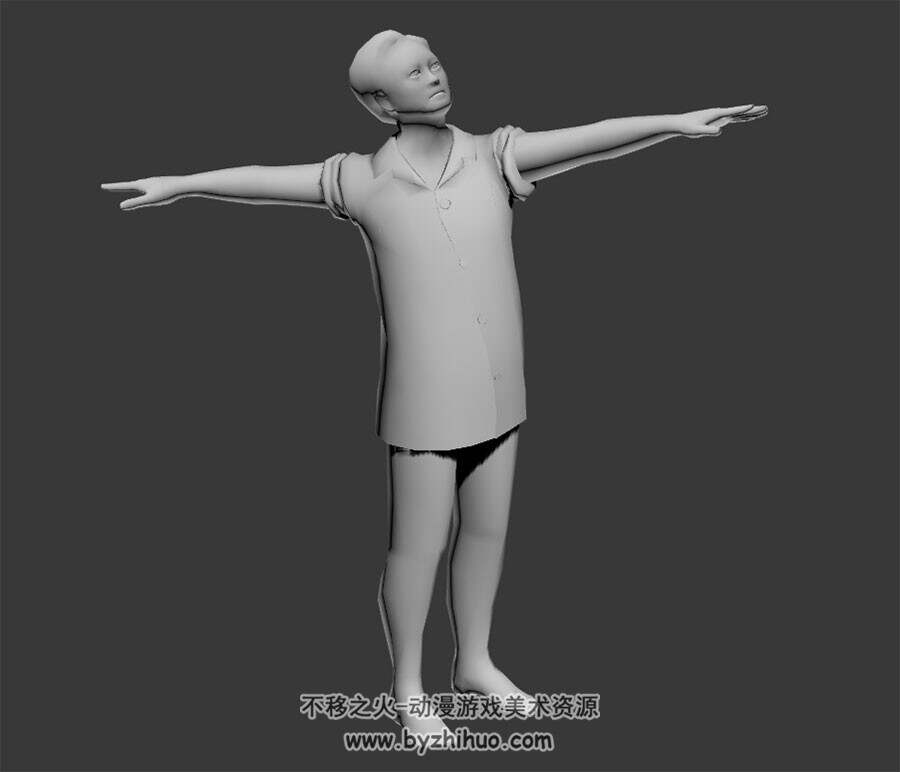 现代服装男诡异的肢体动作3DMax模型下载 无贴图四边面