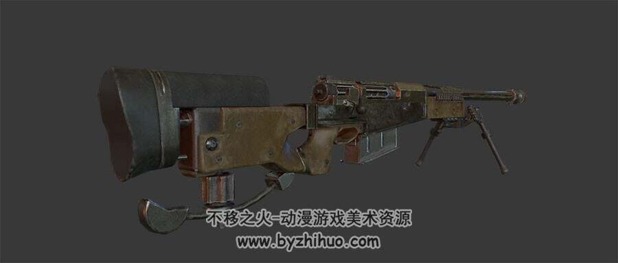 游戏道具现代枪3d模型 Max obj格式下载