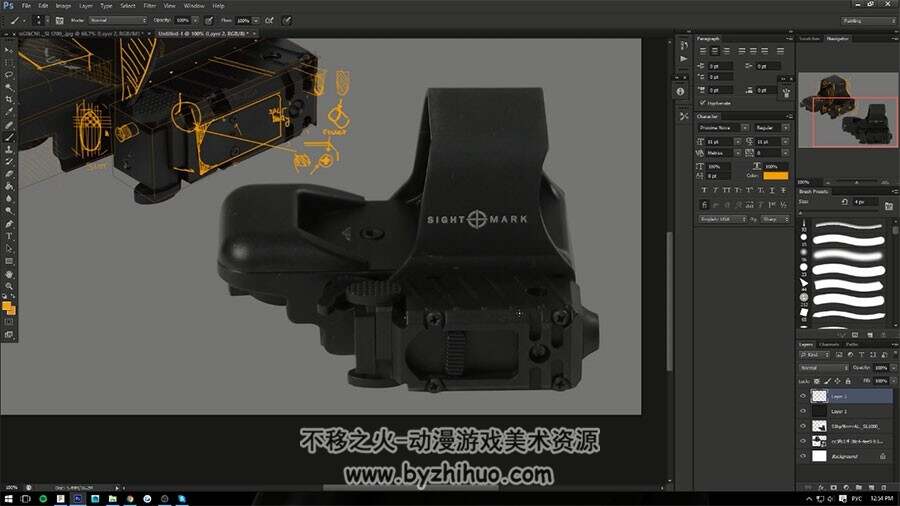 Fusion360武器建模视频教程 逼真枪械模型制作教学