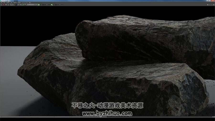 maya zbrush岩石制作视频教程 逼真模型纹理效果制作教学 附源文件