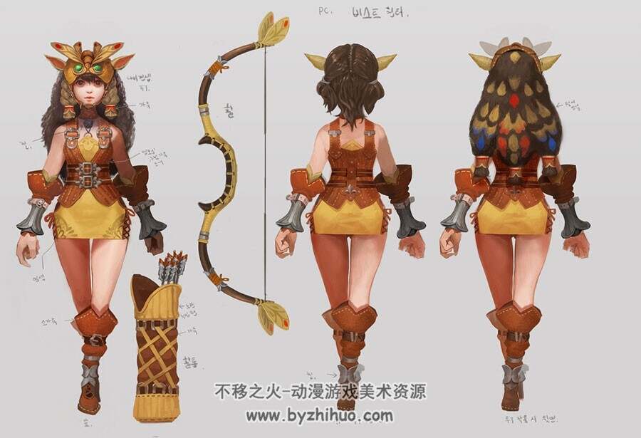 游戏男女角色人物三视图合集 风格种类很多哦 4325P