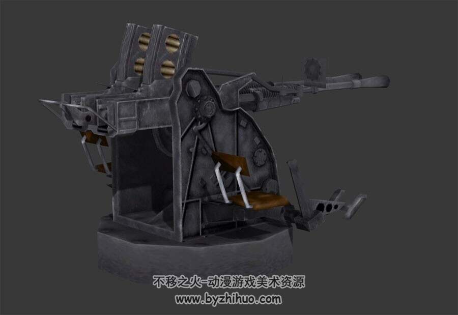 战地1942 Anti-aircraft guns 25毫米AA防空炮3DMax模型下载