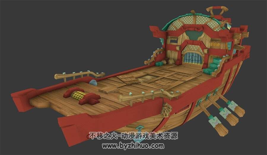 Ancient ship 中式古代船3DMax模型分享下载