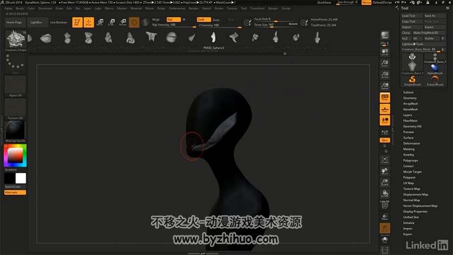 Zbrush Kitbashing快速雕刻视频教程 高模制作高效工作流程教学 附源文件