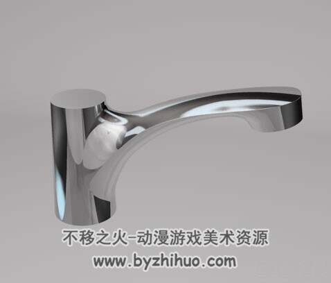 Faucet C4D水龙头电镀材质3D模型下载