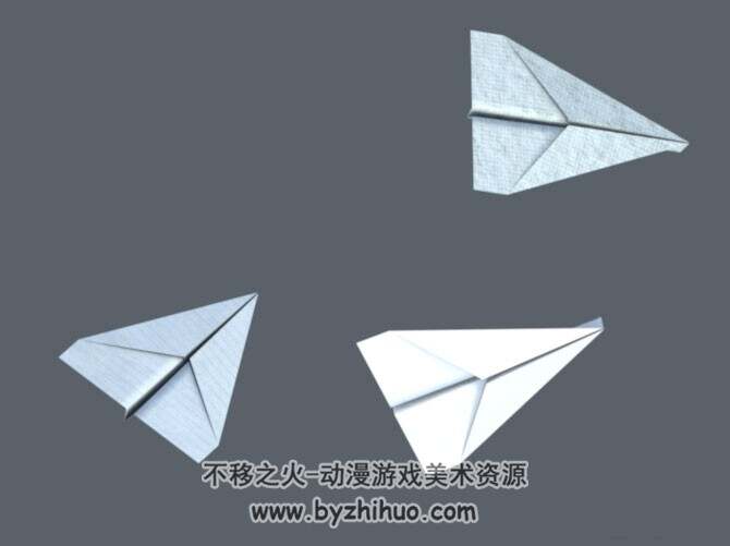 Paper Airplane 纸飞机3D模型下载 格式c4d obj