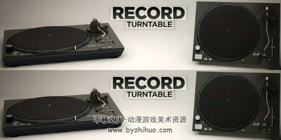 Record Turntable 留声机C4D乐器模型下载