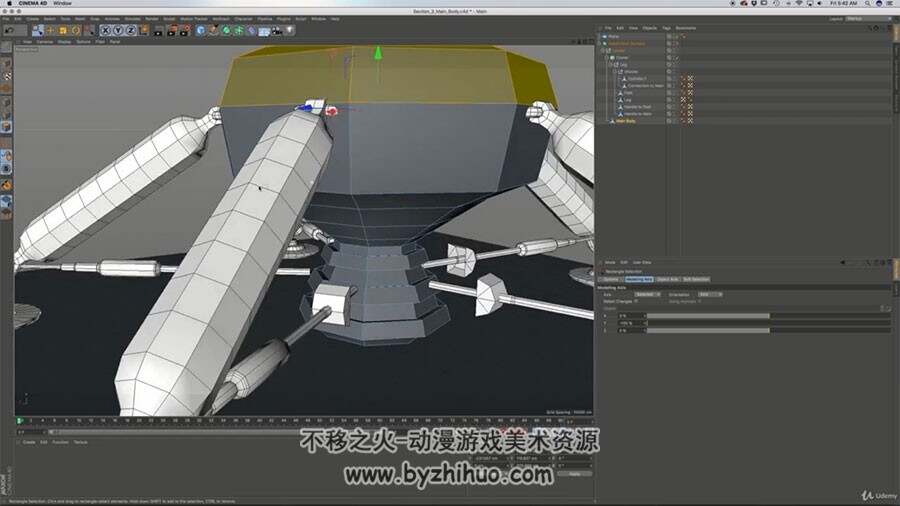 C4D建模制作视频教程 宇宙飞船着陆器模型制作教学