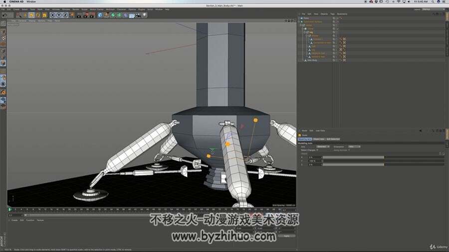 C4D建模制作视频教程 宇宙飞船着陆器模型制作教学