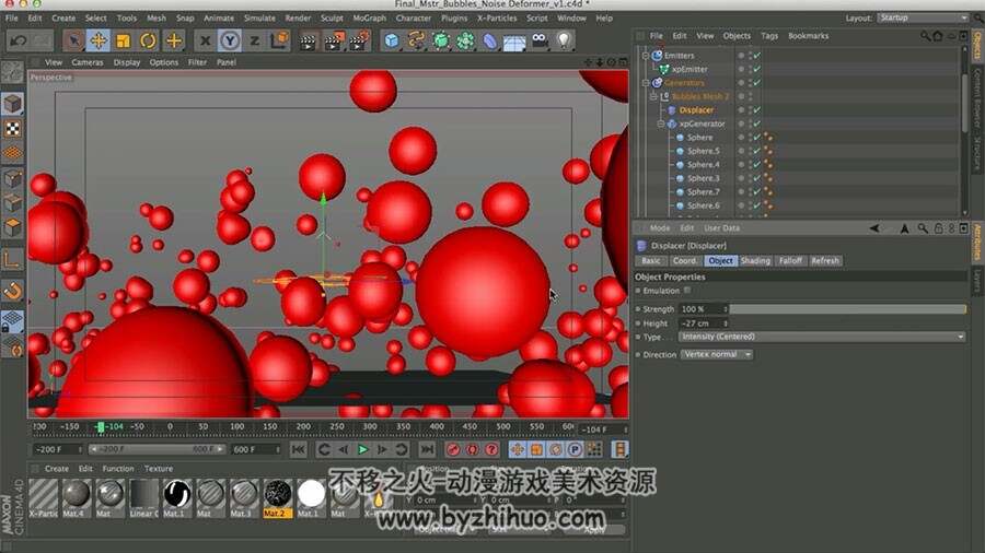 C4D视频教程 X-Particles水下气泡特效制作视频教程