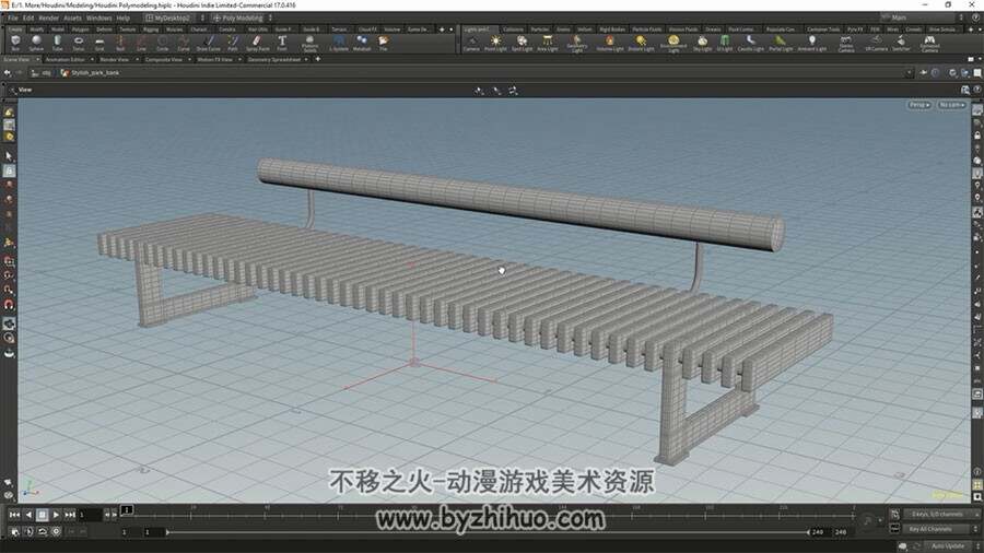 Houdini多样化建模技术视频教程 长凳实例教学