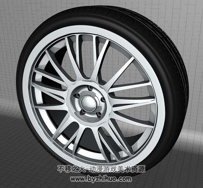 Car tires C4D轮胎道具3D模型下载