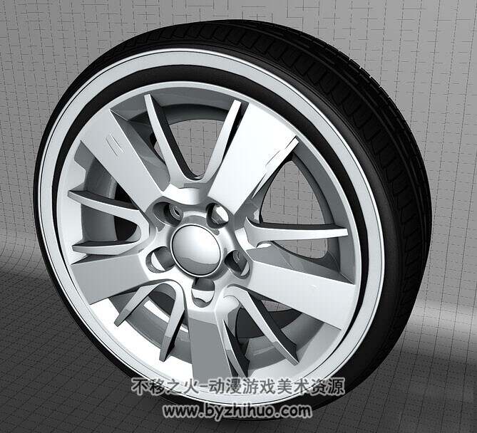 Tire C4D现代汽车轮胎3D模型下载