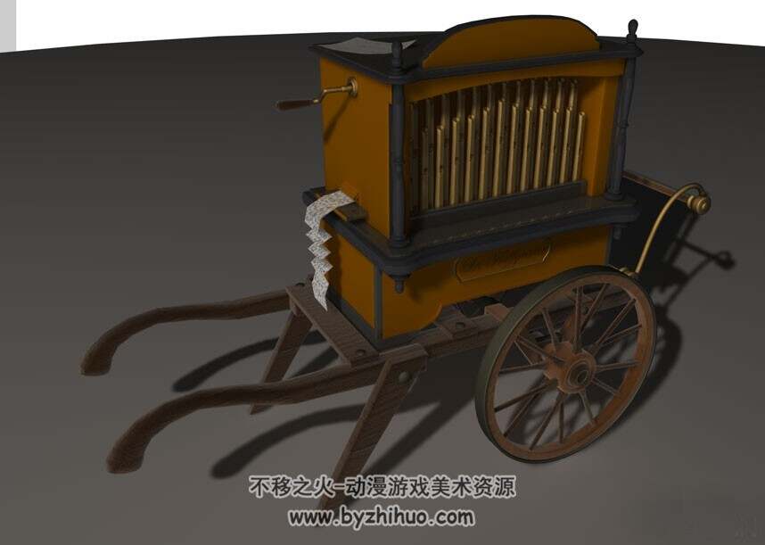 Cart 欧美风手拉车3D模型C4D格式下载