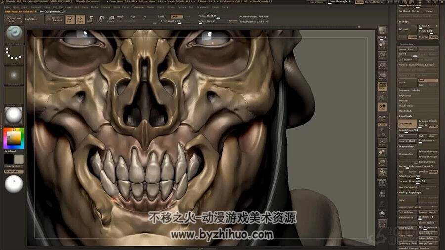 zbrush角色雕刻教程 大师级概念艺术角色头像模型制作视频教学