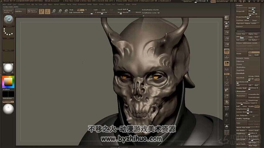 zbrush角色雕刻教程 大师级概念艺术角色头像模型制作视频教学
