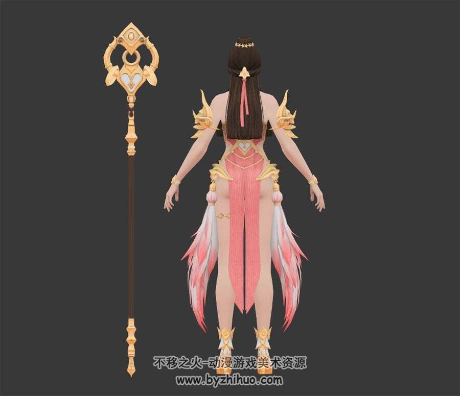奇幻魔幻风女法师角色3DMax模型下载