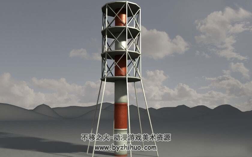 工业设施建筑塔架3D模型分享下载