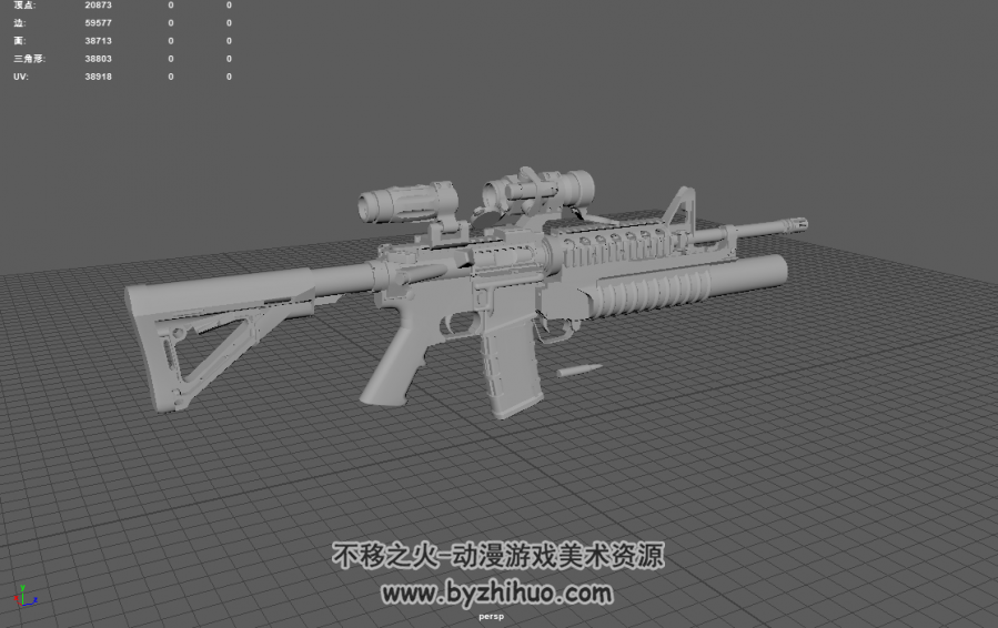 超精细M4A1卡宾枪3D模型