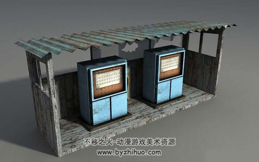 工业设施变电箱电表房小木房3D模型分享多种格式下载