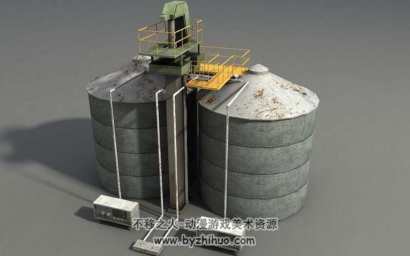 工业设施大型储油罐化学储罐3D模型多种格式下载