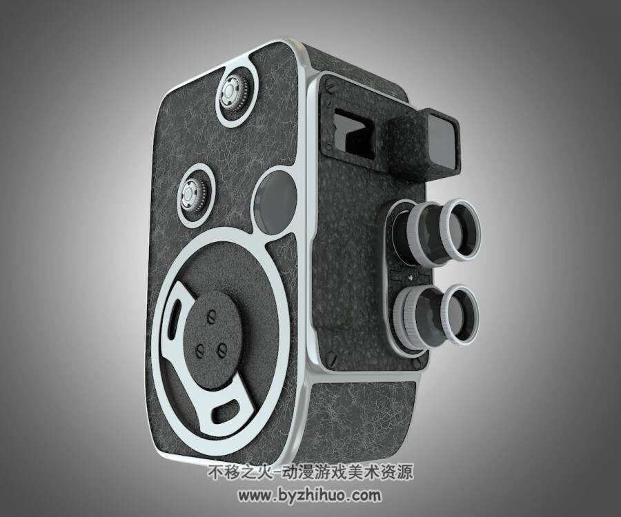 C4D复古式相机老式相机3D模型分享含贴图下载