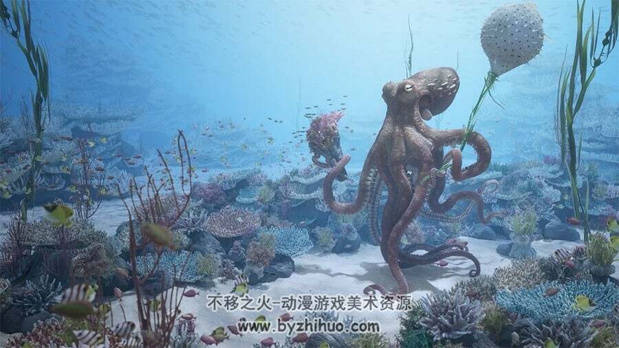 ZBRUSH八爪章鱼雕刻视频教程 概念角色设计制作流程教学 附源文件