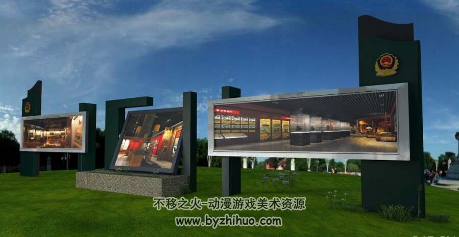 Lightbox Model C4D营院灯箱3D模型分享下载