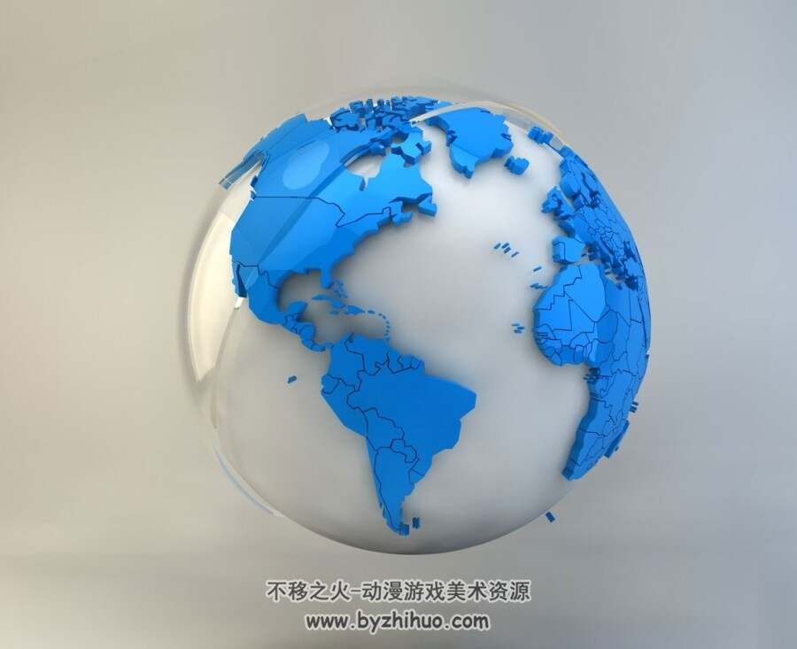 C4D高精度地球3D模型分享下载