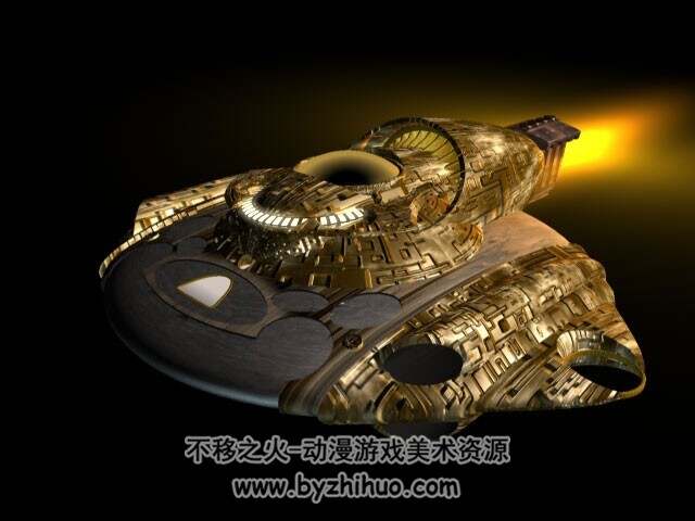 Goldship 太空黄金宇宙飞船3Dc4d模型分享