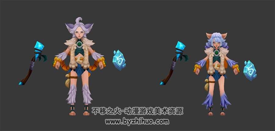 动作类游戏角色人物小合集 灰烬之战男女英雄3D模型Max Maya格式下载