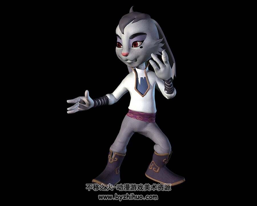 Q版拟人兔子3D模型maya格式下载