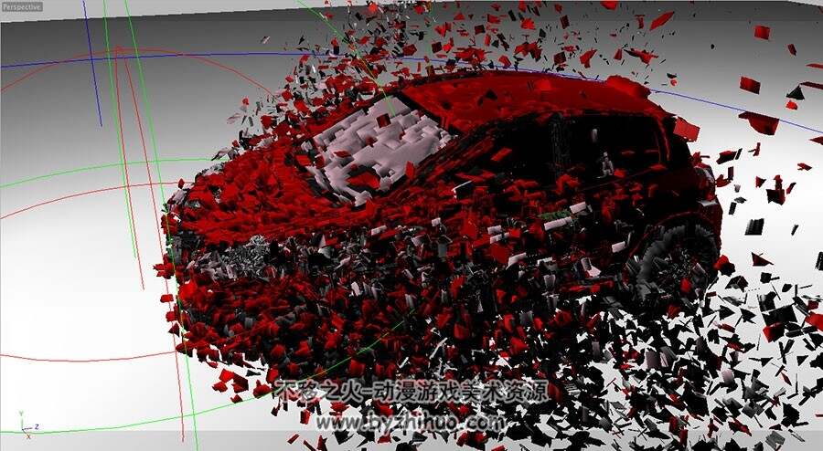 破碎的汽车C4D文件美术3D模型分享下载