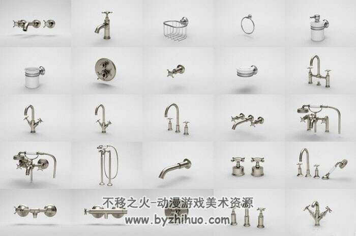 C4D室内水龙头3D模型合集下载