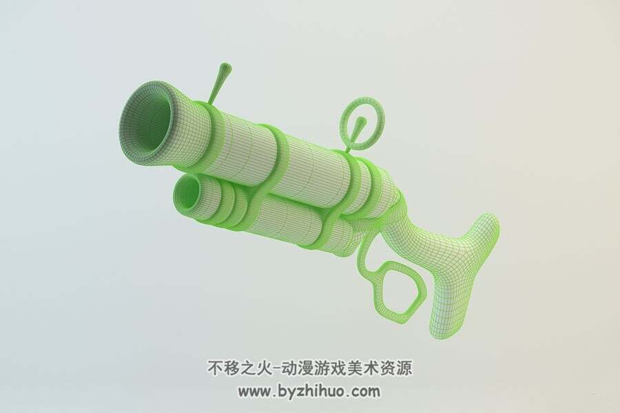 DOTA 2 Snipers Rifle Gun游戏手枪3D模型四边面