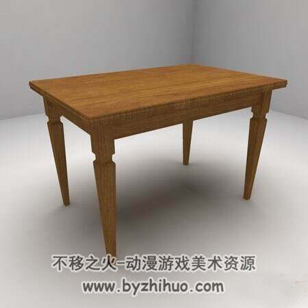 中式方形餐桌3DMax模型下载