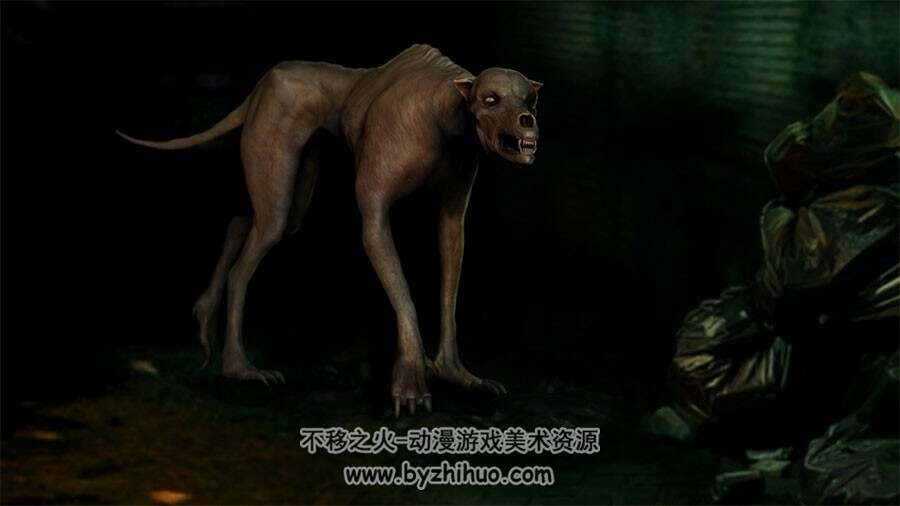ZBrush瘦狗雕刻视频教程  怪物狗模型雕刻教学 附源文件