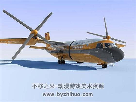 Karem TR-53 C4D飞机客机3D模型下载