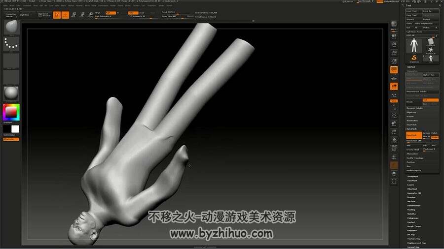 ZBrush Maya角色制作视频教程 游戏战士高精模制作教学 附源文件