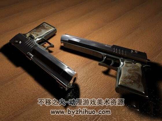 Gun 武器手枪3D模型分享下载