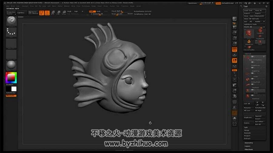 ZBrush数字雕刻技术视频教程 模型雕刻到3D打印流程教学 附源文件