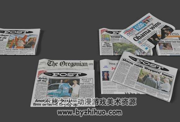 Newspaper 3DS报纸3D模型下载