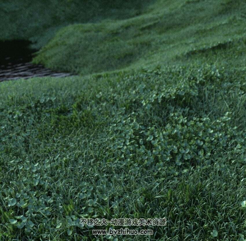 写实草丛草坪3DC4D场景模型下载