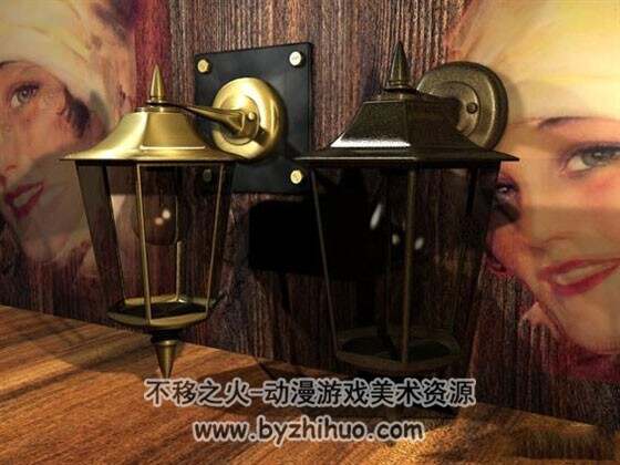 Old Street Lamp C4D古路灯3D模型下载