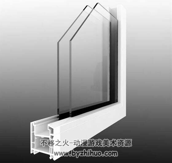C4D铝塑门窗3D模型下载
