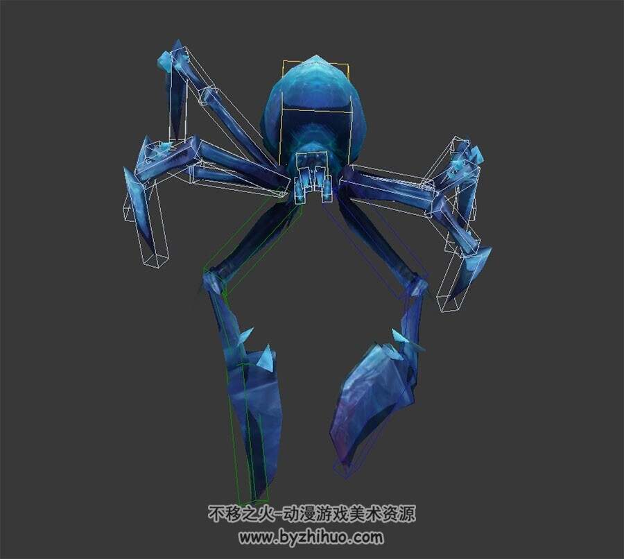 玄幻风游戏生物蜘蛛怪物妖兽3DMax模型全套动作带绑定下载