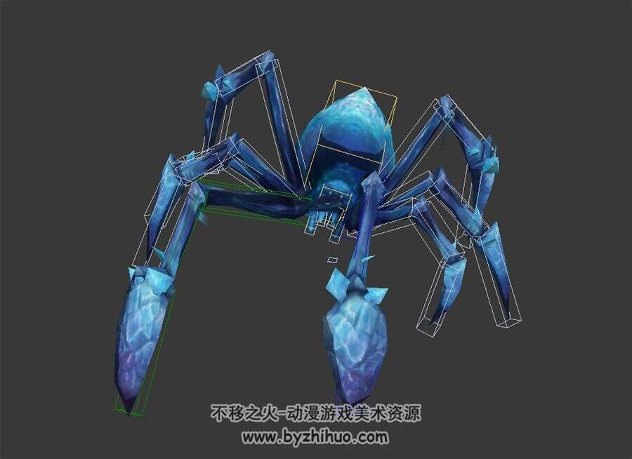 玄幻风游戏生物蜘蛛怪物妖兽3DMax模型全套动作带绑定下载