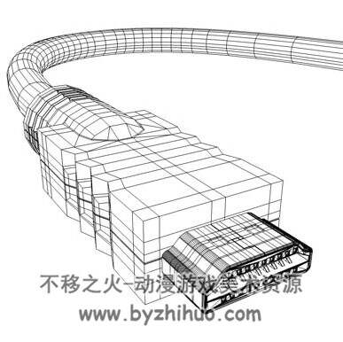 USB interface cable USB接口线3D模型 C4D obj格式下载