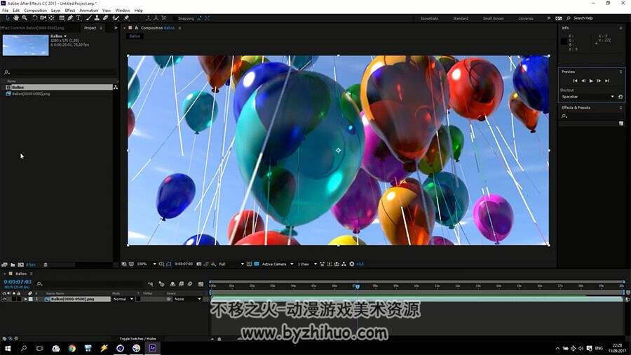 C4D建模渲染视频教程 气球群飞升效果制作渲染教学