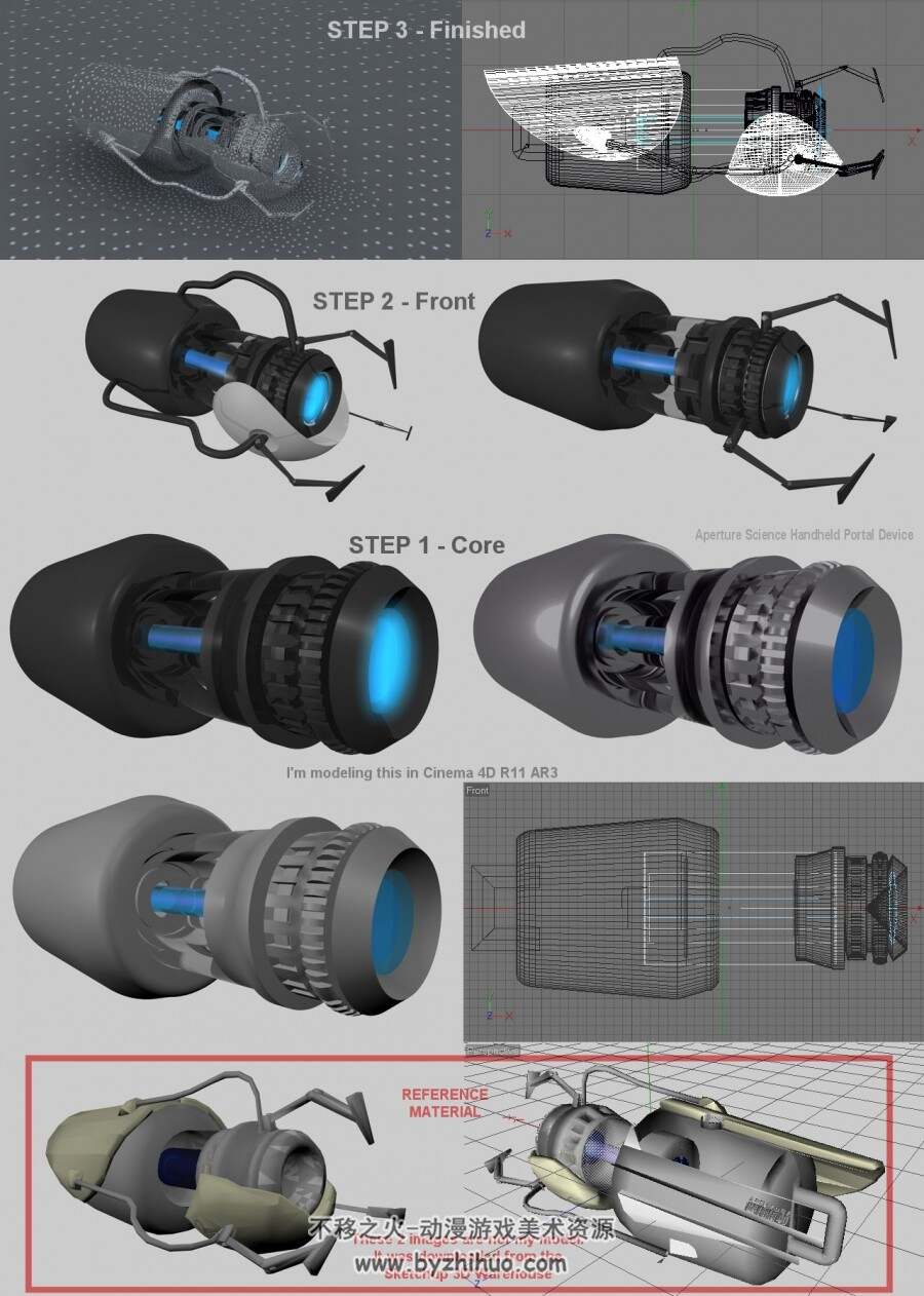 Portal Gun 3D手臂激光枪模型C4D格式下载